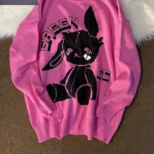 Jacquard Streetwear Knitted Y2K Bunny Sweater | One size 