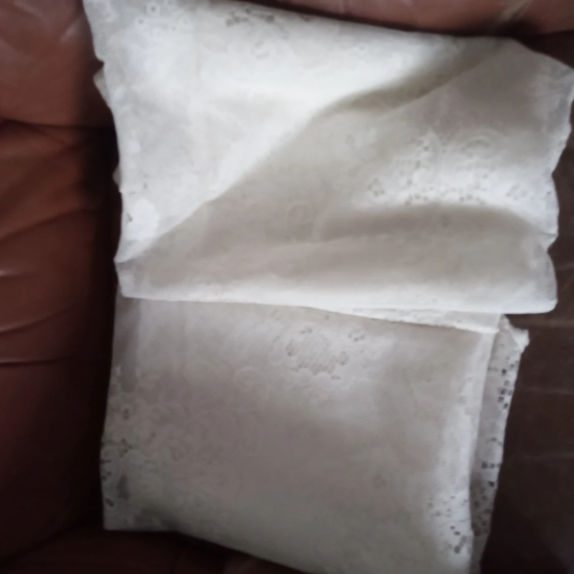 Gardinlängder mönstrade vita 205x130 cm . - 91