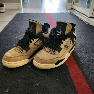 Jordan 4 Mushroom - Wmns Jordan 4 Mushroom, använts flitigt men har inga hål eller läckage, väldigt sköna skor som har funkat bra väldigt länge. Inge air bubbles som är spruckna heller. Har inte lådan kvar men skickar såklart välpackat. 