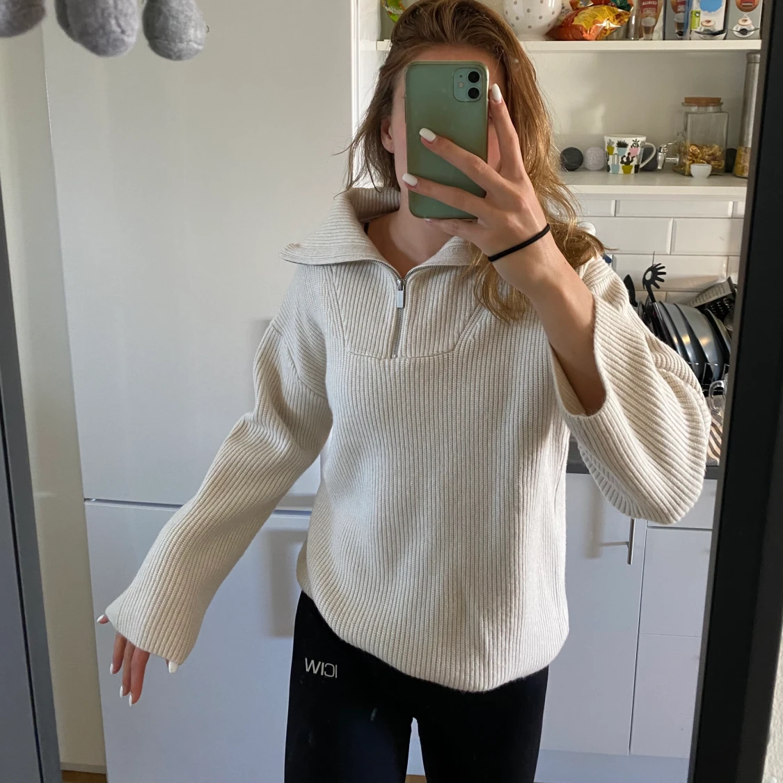 Stickad zip up  - 90