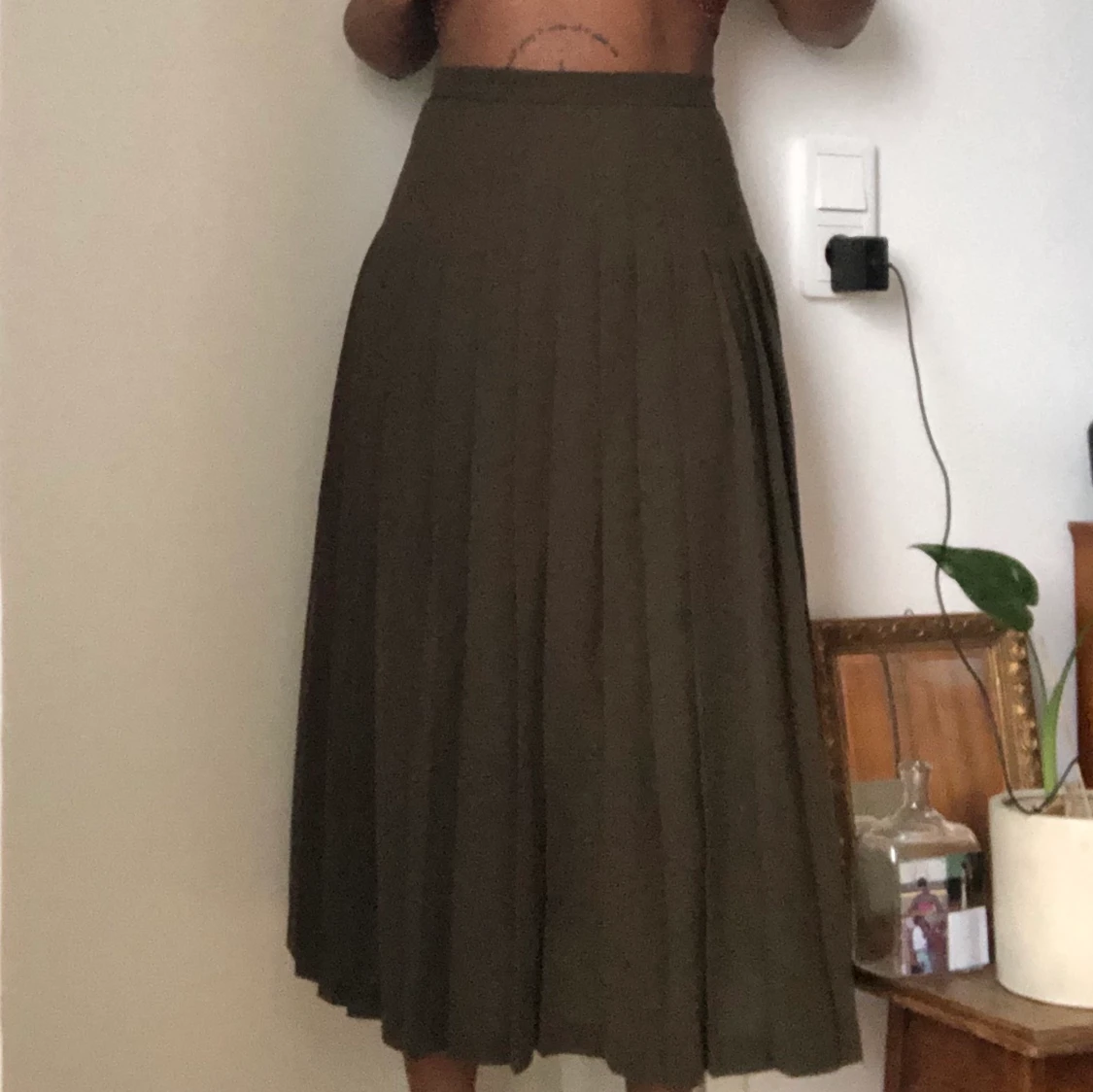 Vacker Khakifärgad Maxikjol