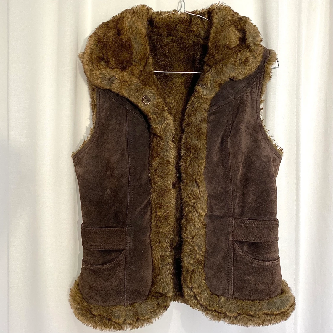 Brun Skinn päls väst