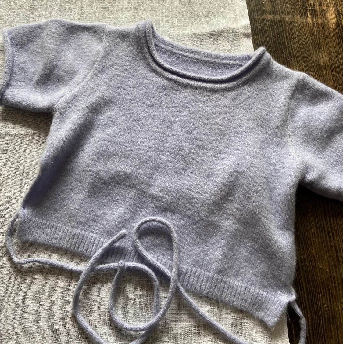 Stickad t-shirt topp