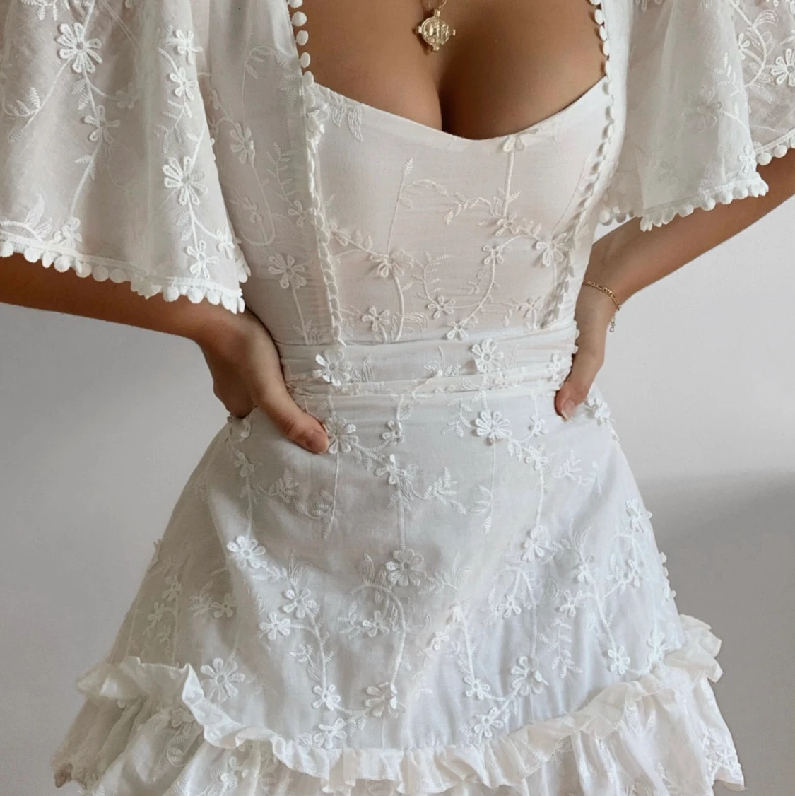 Vit kort klänning - 90