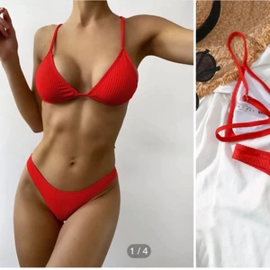 Röd bikini från shein - Supersnygg röd bikini från shein i Storlek S ❤️ Oanvänd!!