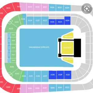 Jag söker 2 golden circle biljetter (det gula området på bilden) till Stockholm. Om du har två biljetter som du vill sälja så hör gärna av dig. Tack