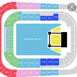 Söker Harry Styles biljetter  - Jag söker 2 golden circle biljetter (det gula området på bilden) till Stockholm. Om du har två biljetter som du vill sälja så hör gärna av dig. Tack