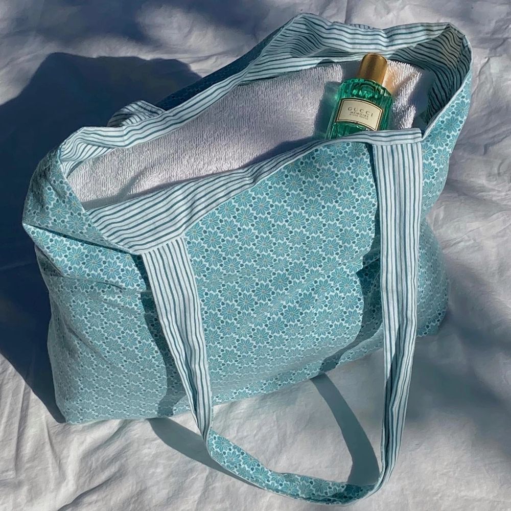 Multifärgadhandsydd tote bag - | Plick Second Hand