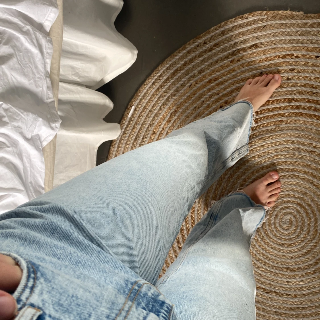 Långa ljus sommar jeans <33 - 90