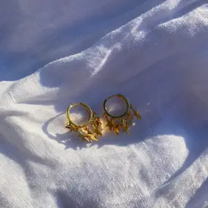 Nova earrings är ett par guldpläterade örhängen med hängande stjärnor!  Pågrund av att de är guldpläterade så tappar de därför inte färg.  79:-  Standardfrakt 19:-