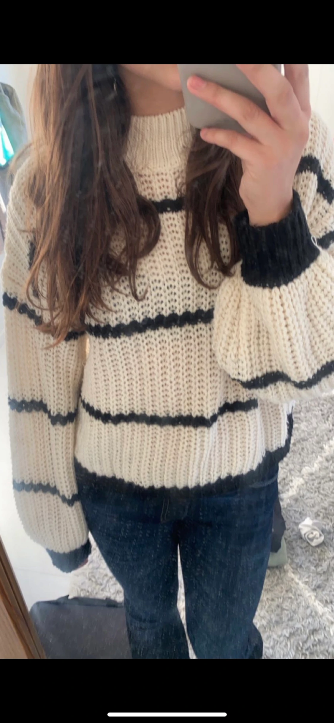 Randig stickad tröja