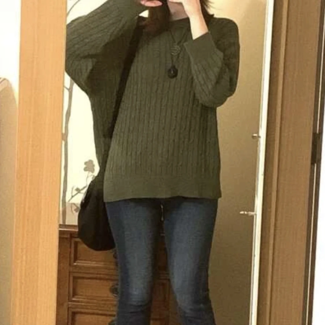 Grön stickad tröja <3  - 90