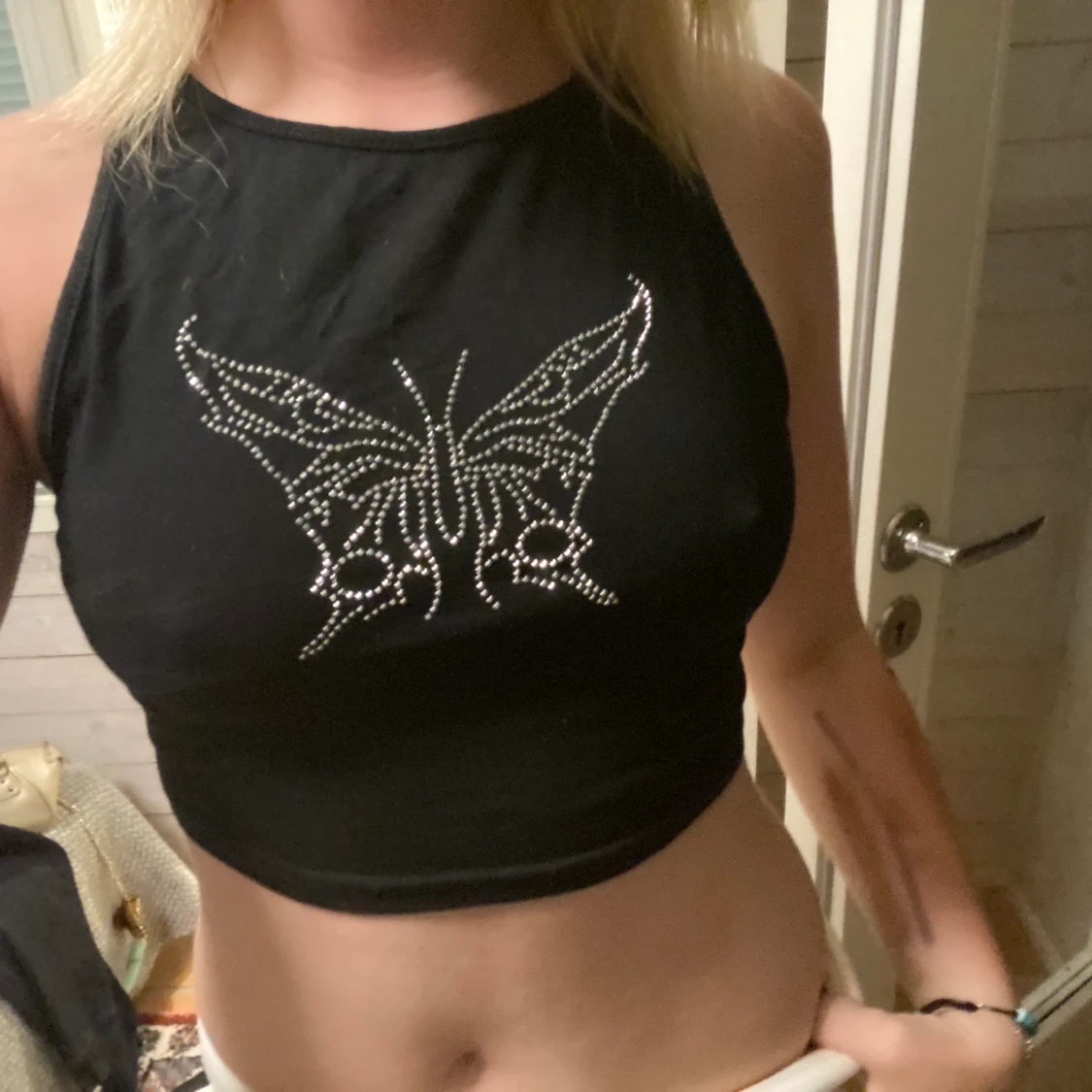 Två toppar med rhinestones - 90