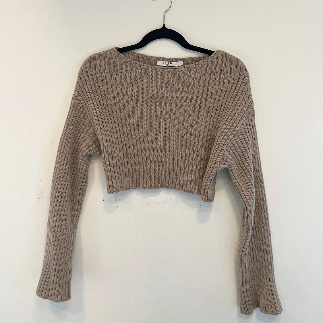 Croppad stickad tröja