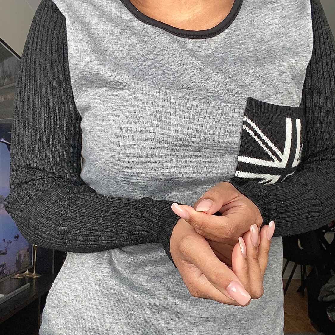 Varm långarmad tröja strl XS/S - 90