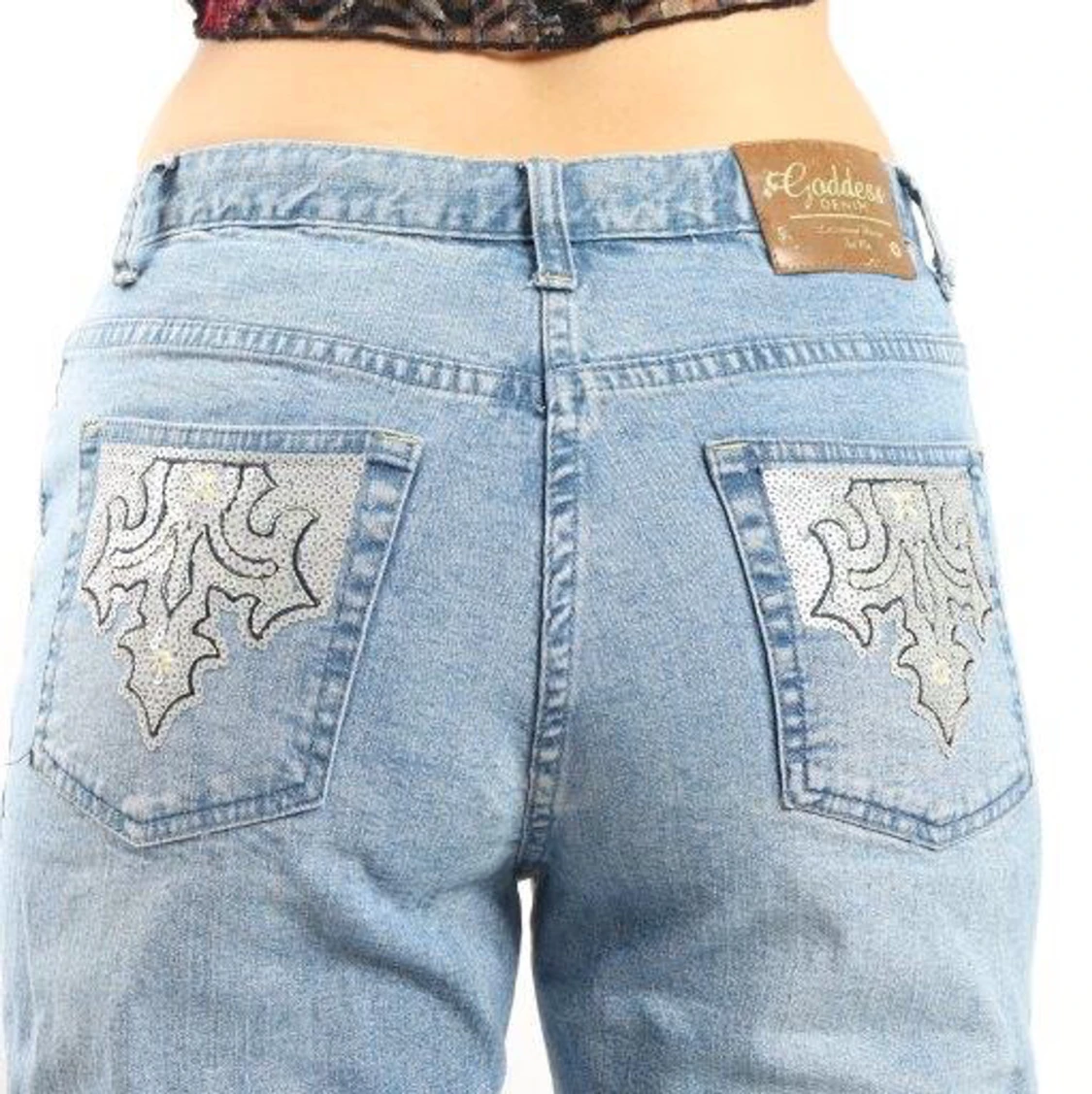 Baggy paljett jeans - 91