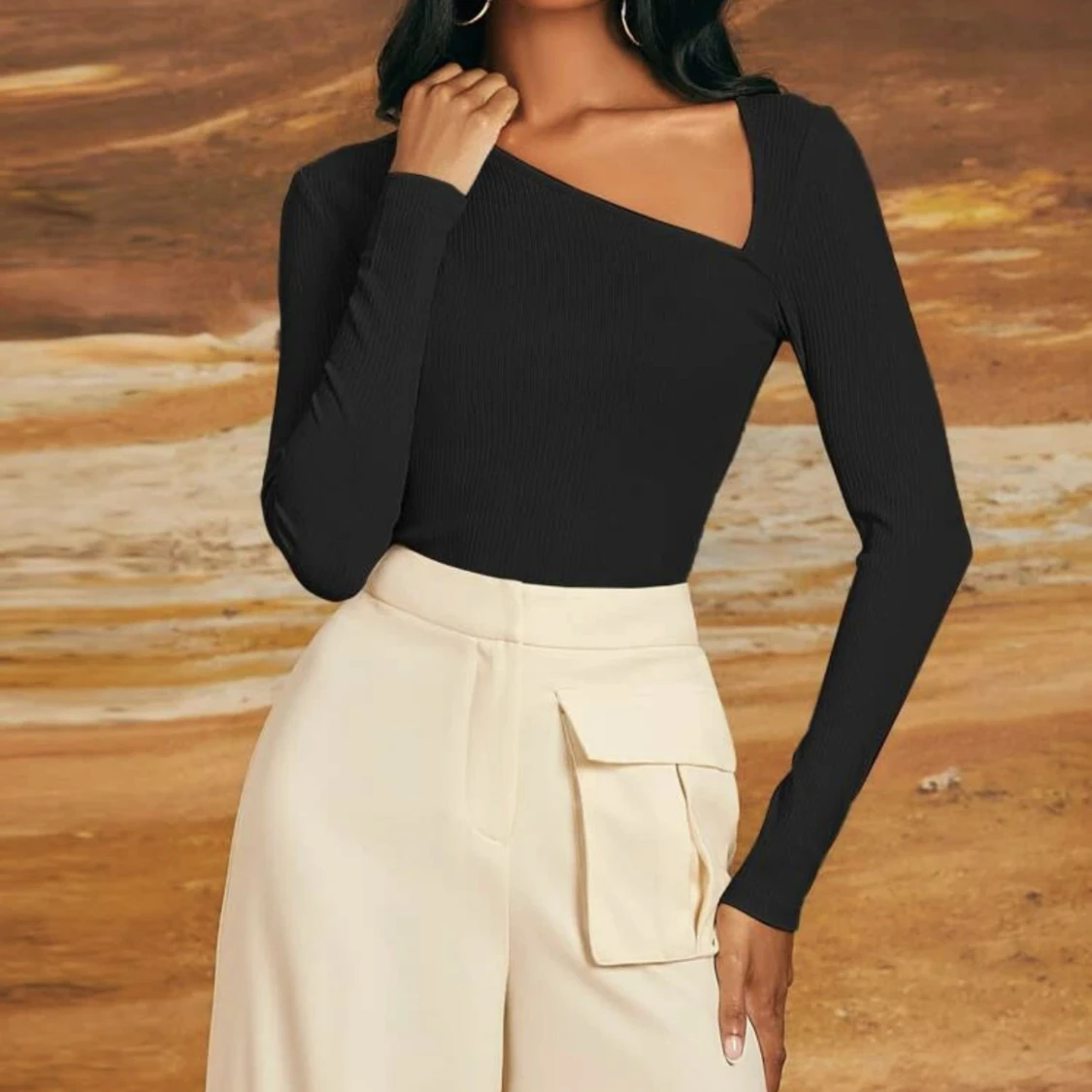 Svart långärmad tröja