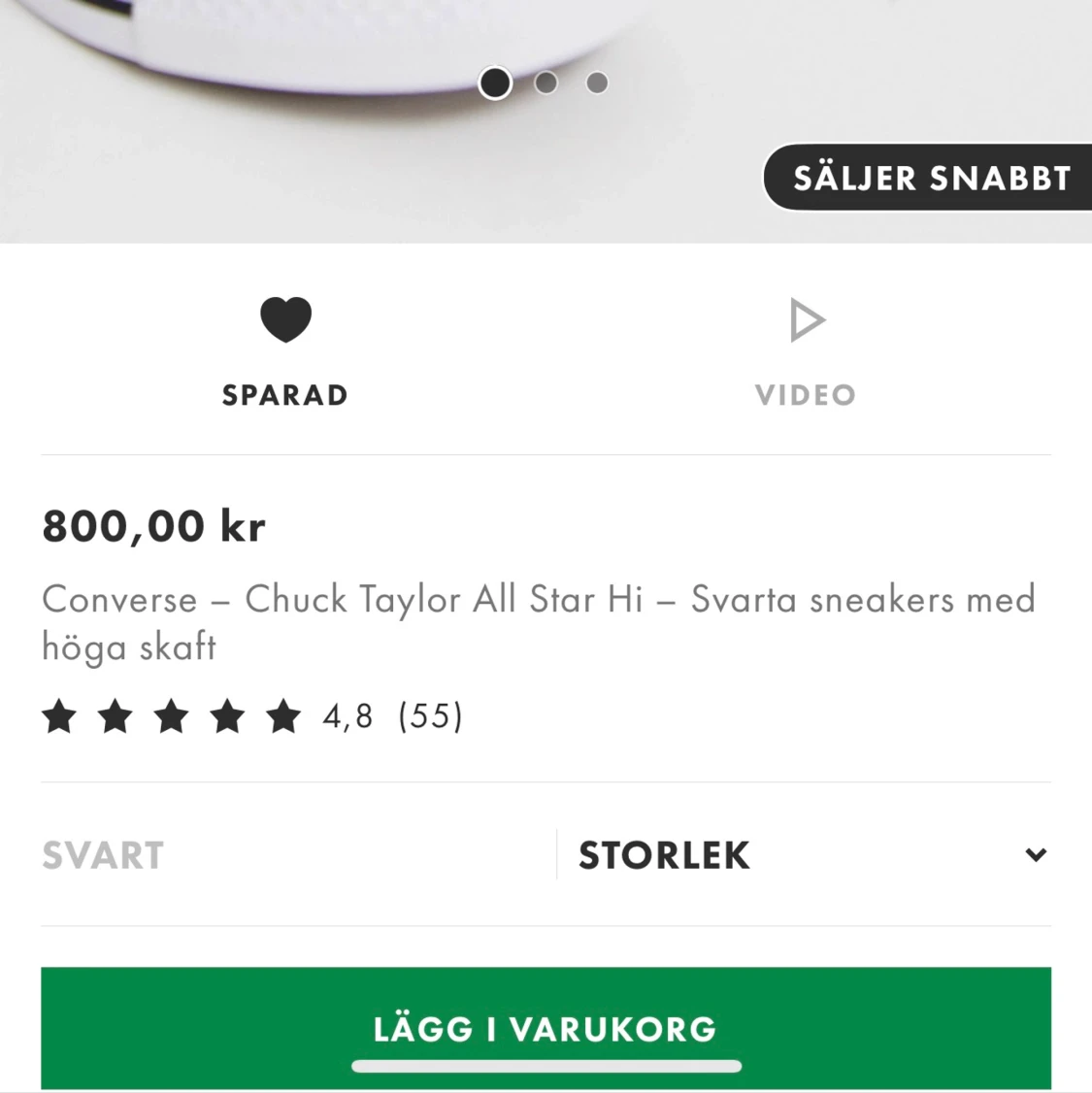 Svarta höga converse - 90