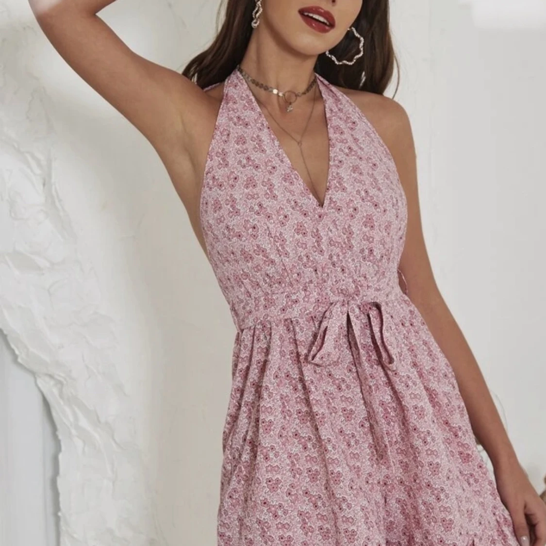 SheinJumpsuit i rosa och vit st S  - 2