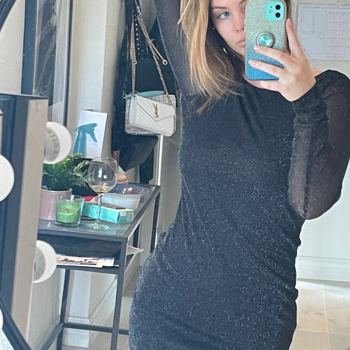 Öppen rygg fest klänning💗🖤 - 90