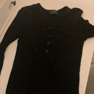 En helt vanlig svart tröja med lite knappar i stretch material. Pris kan diskuteras