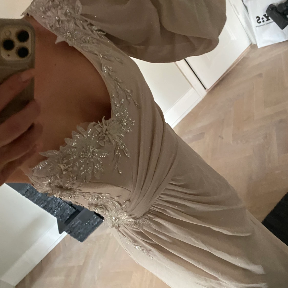 Lång fest klänning stoelek S  - 90