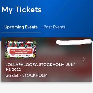 Säljer en biljett för 2 juli på lollapalooza då jag är bortrest! Original pris 1195 kr💕💕