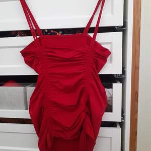 Red ruched mini dress Size L New