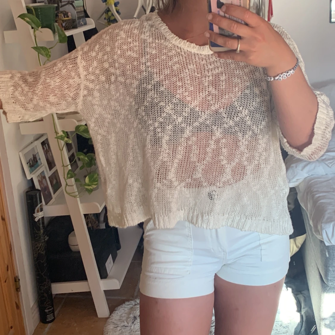 Oversized stickad tröja med öppen rygg - 91