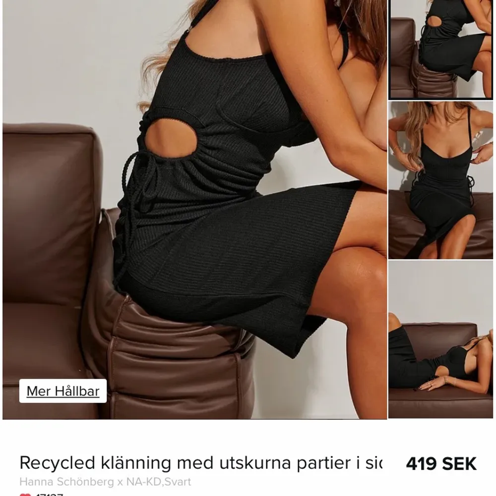 Svart klänning från Hanna schönbergxnakd, storlek s och medellång. Använd en gång! Säljer för 250 kr❤️. Klänningar.