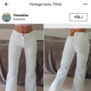 Vita Levis jeans - Säljer nu dessa vita jeans som jag köpte av en tjej här på Plick för ett tag sedan. Säljer då dom var försmå när jag fick hem dom, så de har inte kommit till någon användning. Storlek: W29 L34, men något mindre i storleken! Köparen står för frakten