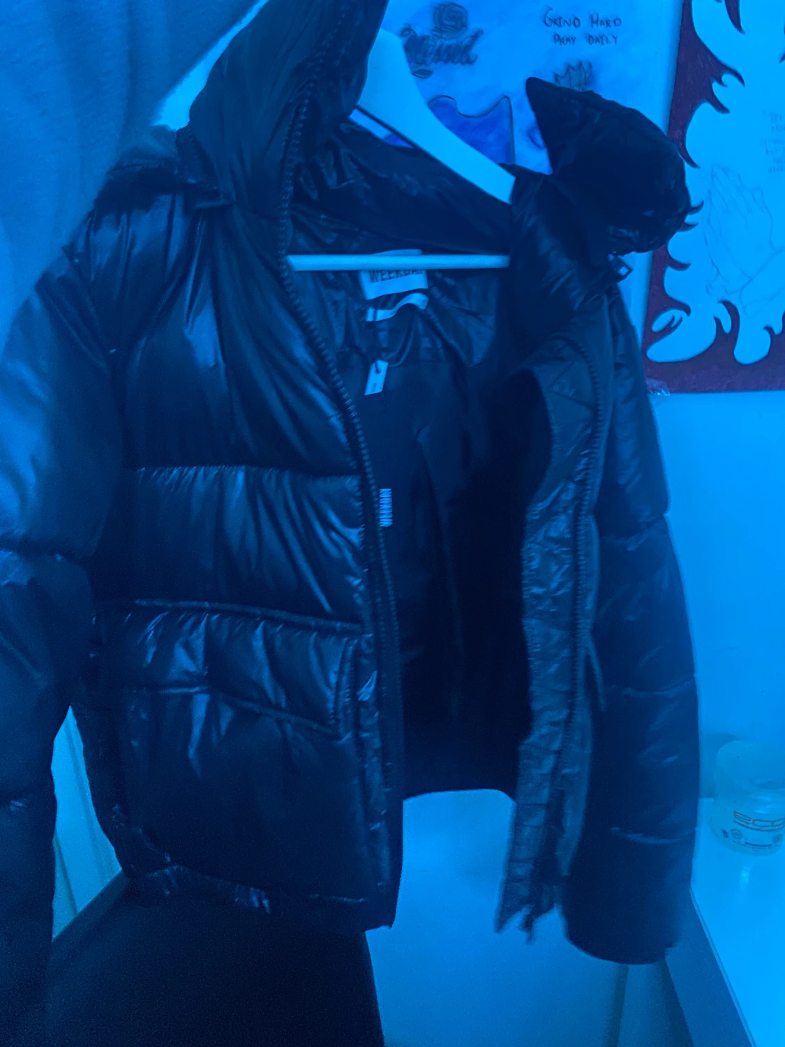 Black puffer jacket  - 90