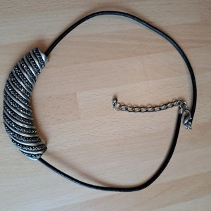Rostfritt stål-Halsband-Bling🌹 - Hej alla glada 🌹 Här har jag ett jättefint halsband av rostfritt stål, själva bandet är skinn🌹 väldigt fin, men används dock ej🌹 Pris 25 kr plus frakt 32kr(det är tungt)🌹Se bilder 🌹 Kontakta mig innan köp 🌹 Anki 🌹