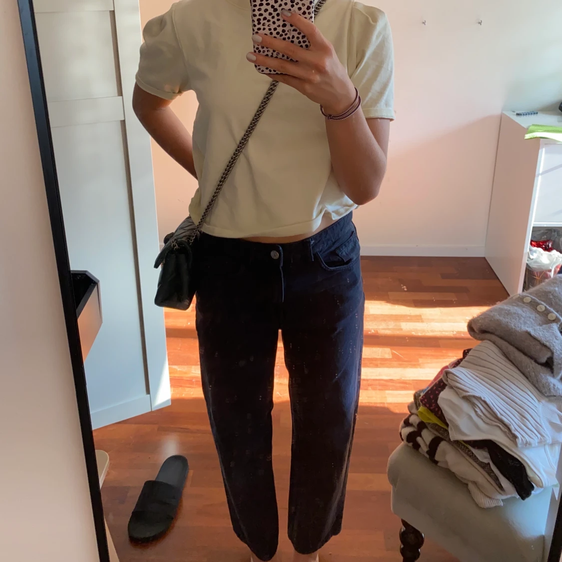 Grå/svarta jeans  - 90