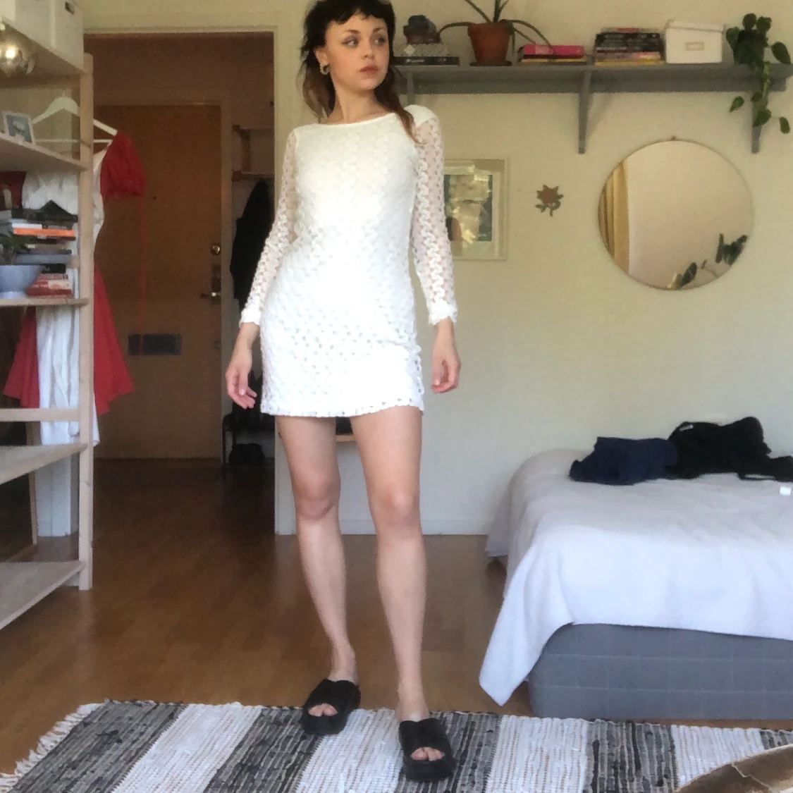 Vit virkad klänning  - 90