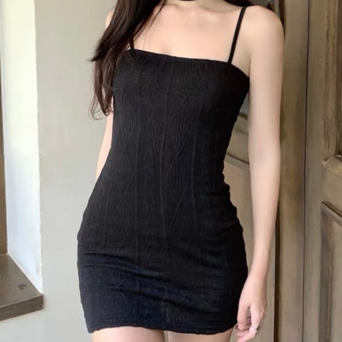 Black knitted dress - 90