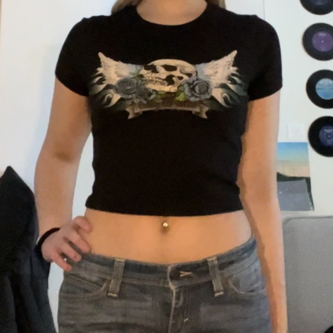 crop top med tryck