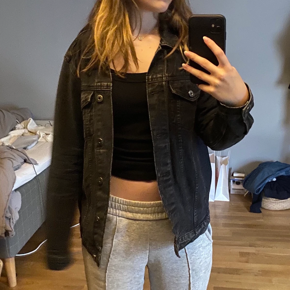 Svart jeansjacka 