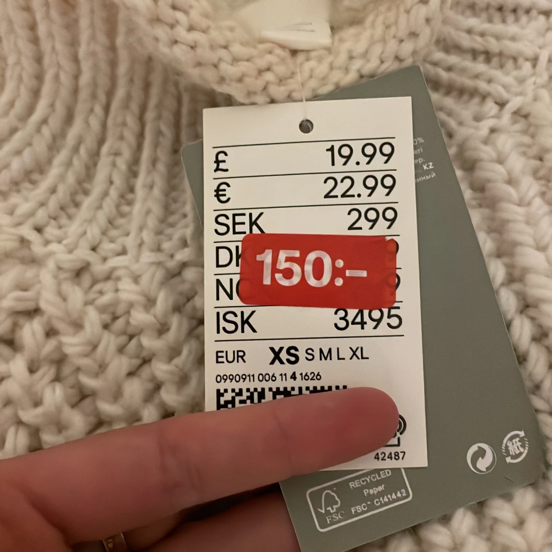 vit stickad tröja  - 91