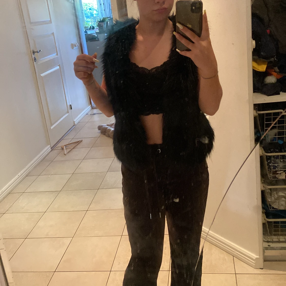 Fake päls väst - 91