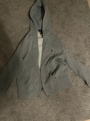 Grå polo Ralph Laurent hoodie - En fin grå Ralph Laurent hoodie med en blå logga på bröstet. Tveka inte att skriva för fler bilder!
