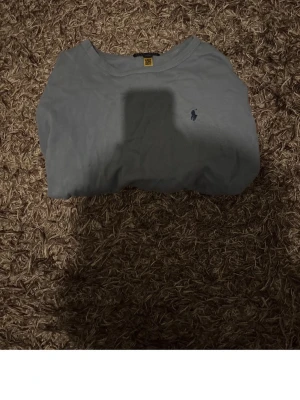 Blå t-shirt från Ralph Lauren - En stilren blå t-shirt från Ralph Lauren med den klassiska lilla loggan broderad på bröstet. T-shirten har rund hals och är tillverkad i mjuk bomull som känns skön mot huden. Perfekt till jeans eller shorts.
