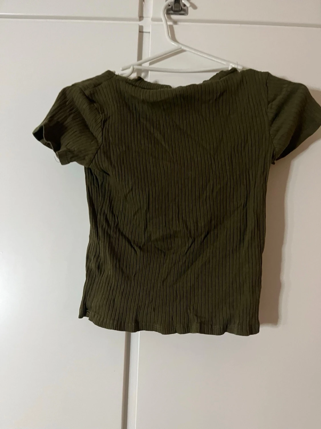 Olivgrön ribbad topp Pull&Bear - 1