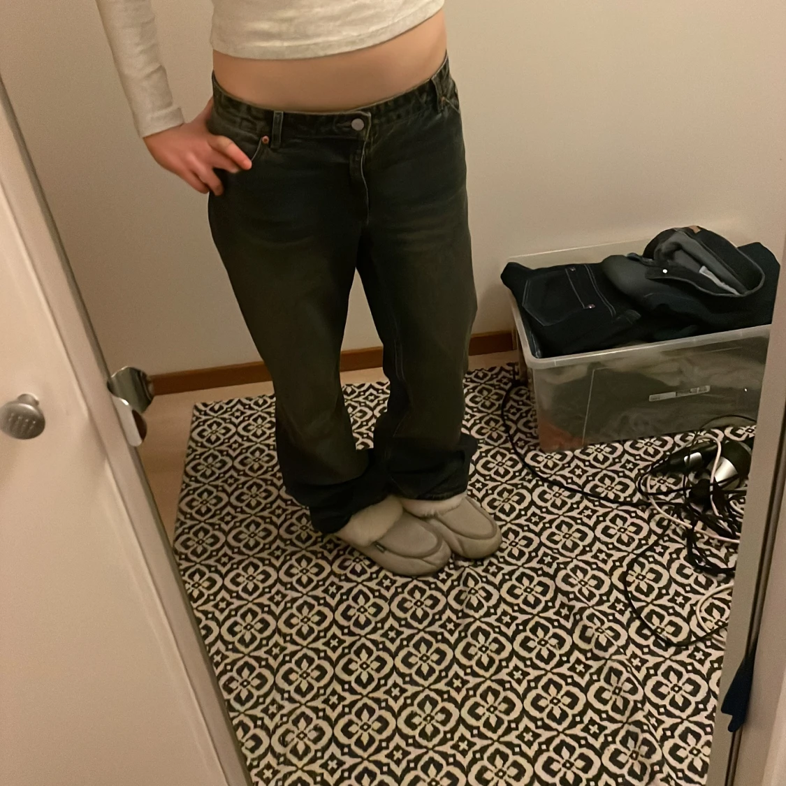 MONKI blå baggy jeans