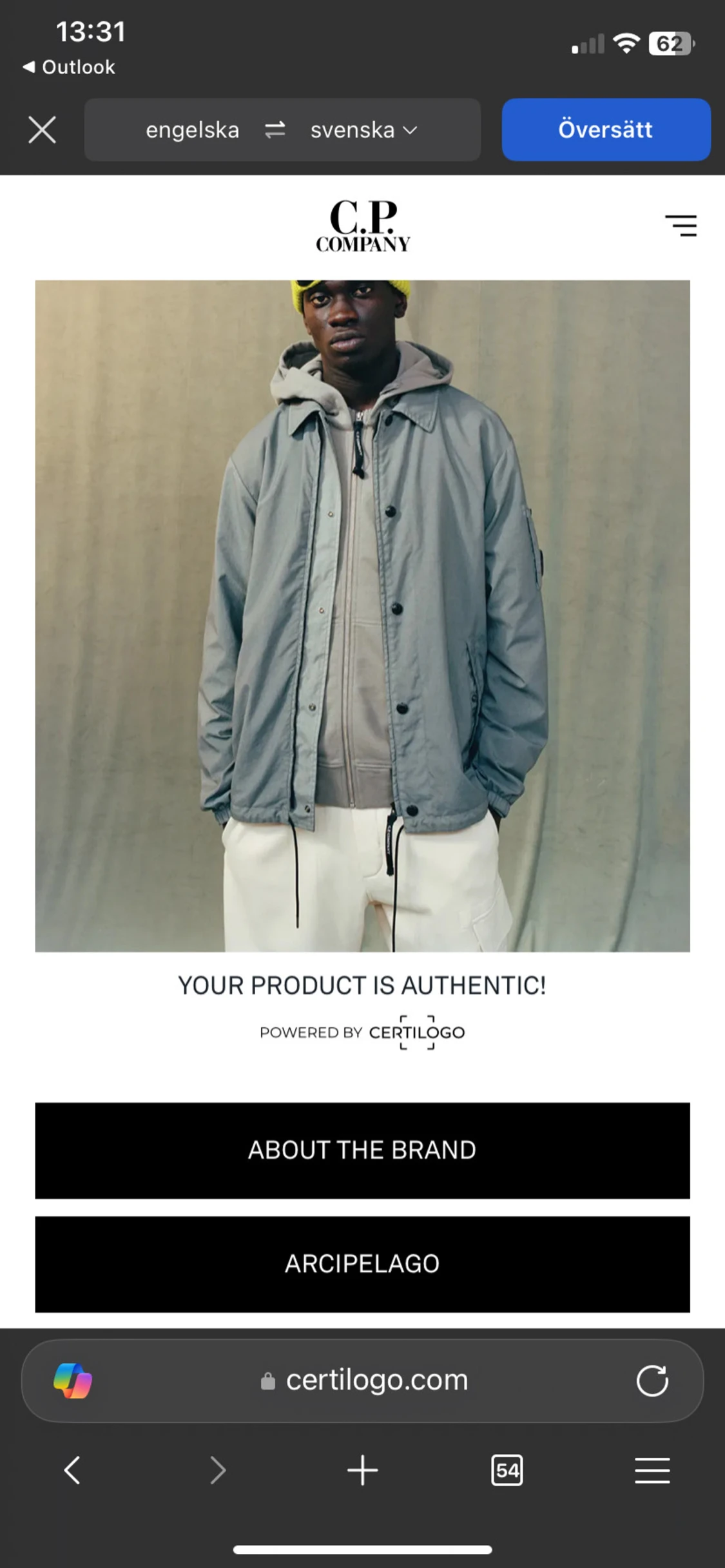 Vit hoodie med goggles från C.P. Company - 6