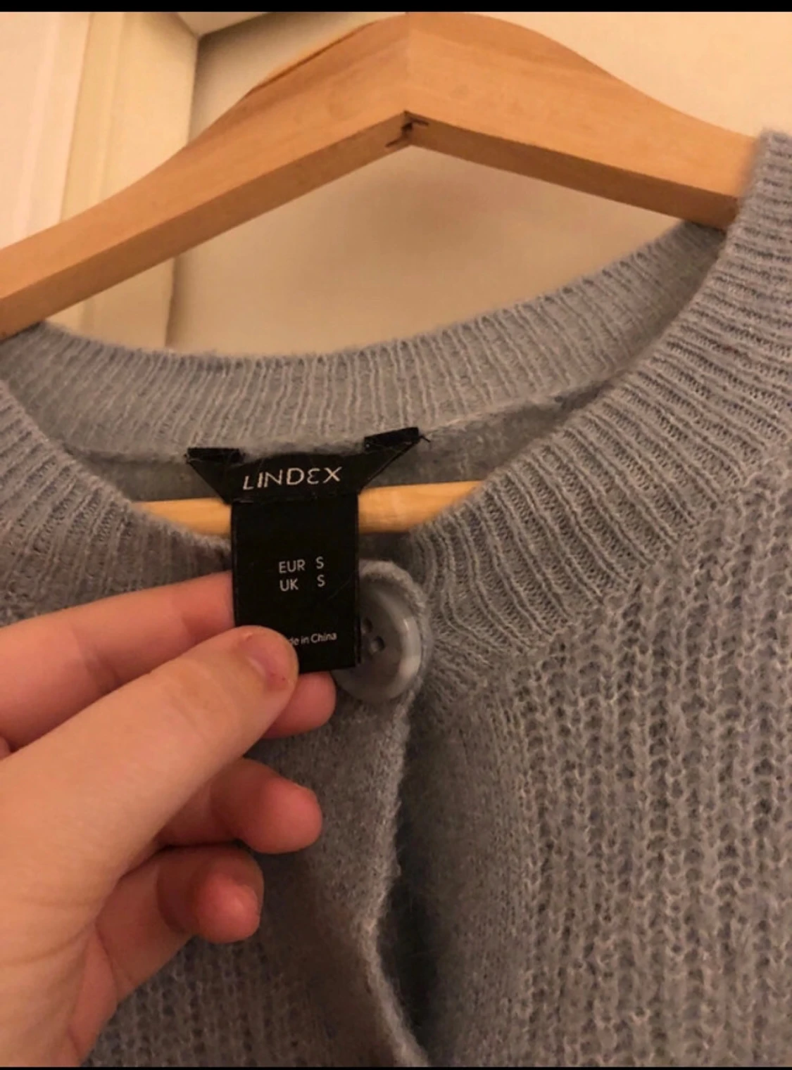 Ljusblå stickad kofta från Lindex - 2