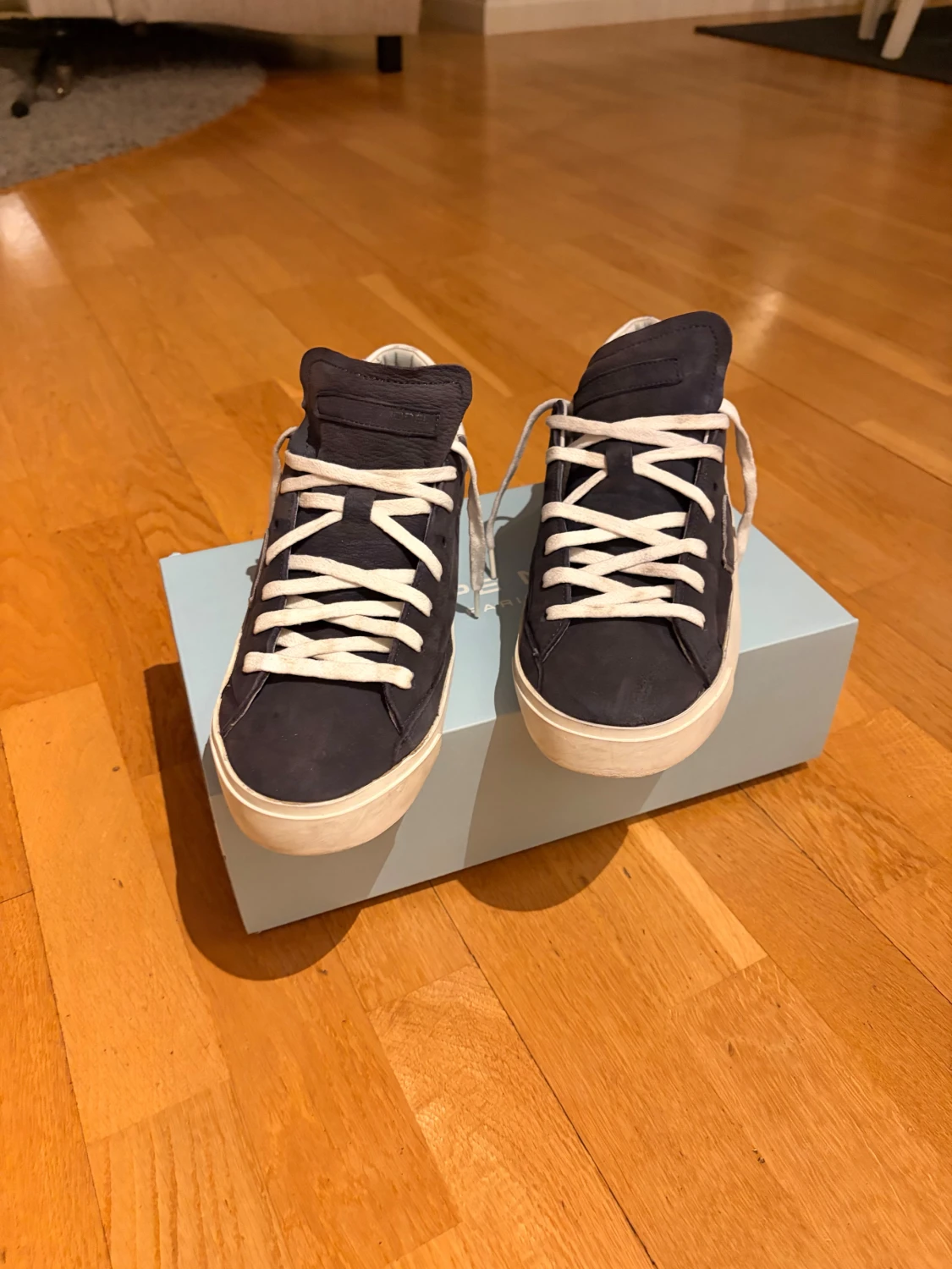 Philippe Model blå sneakers med snörning - 1