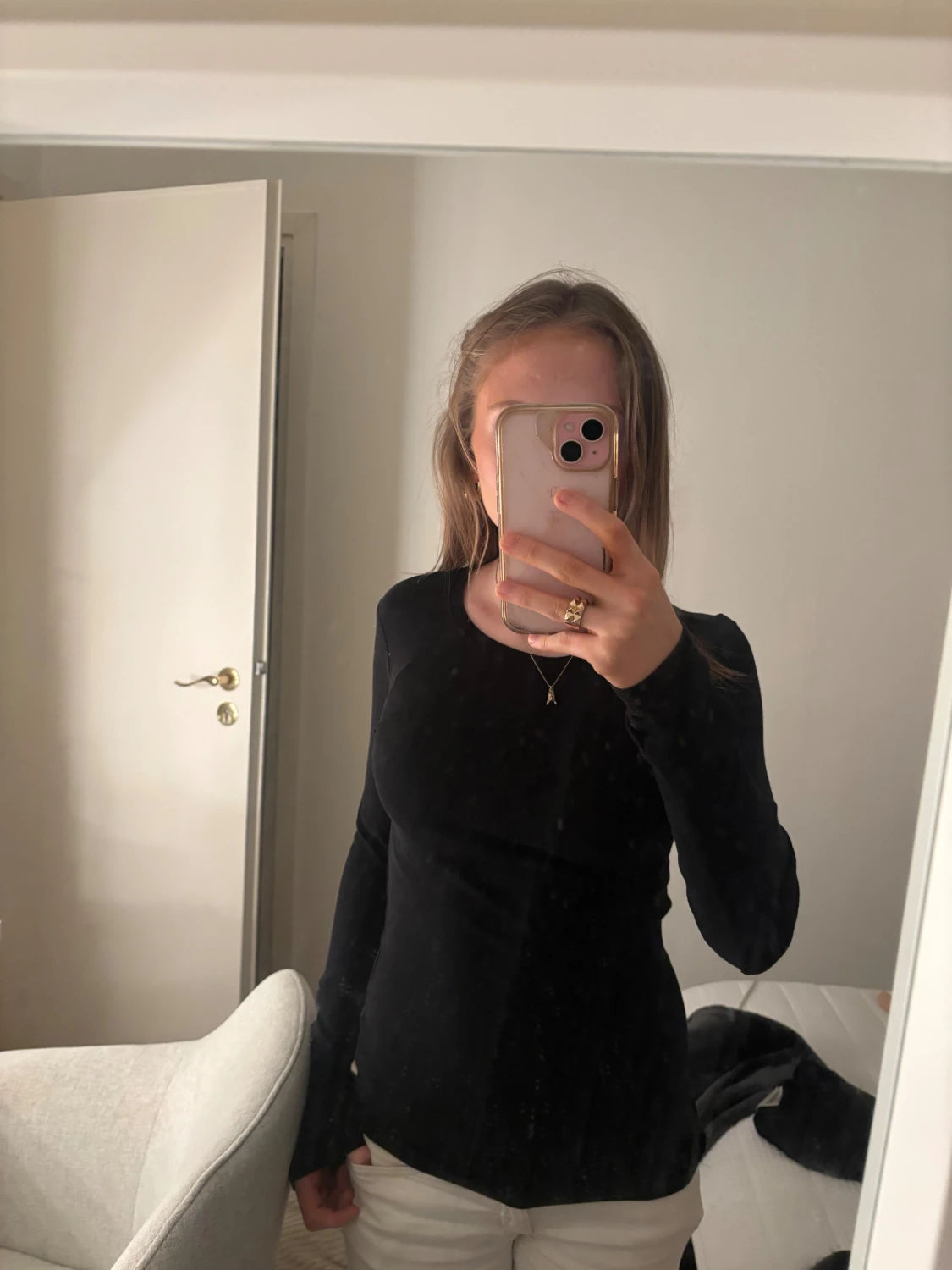 Svart långärmad topp