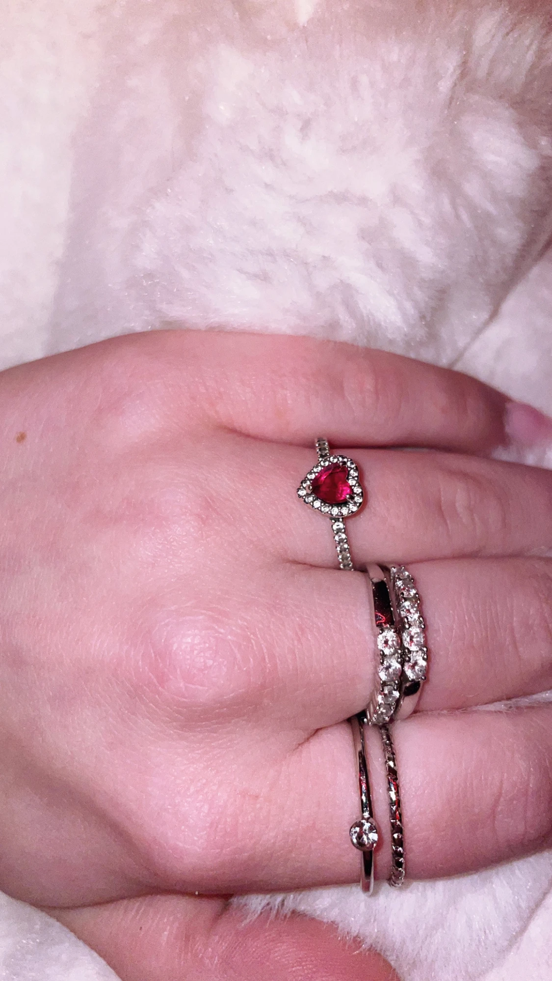 Pandora silverring med hjärta - 4