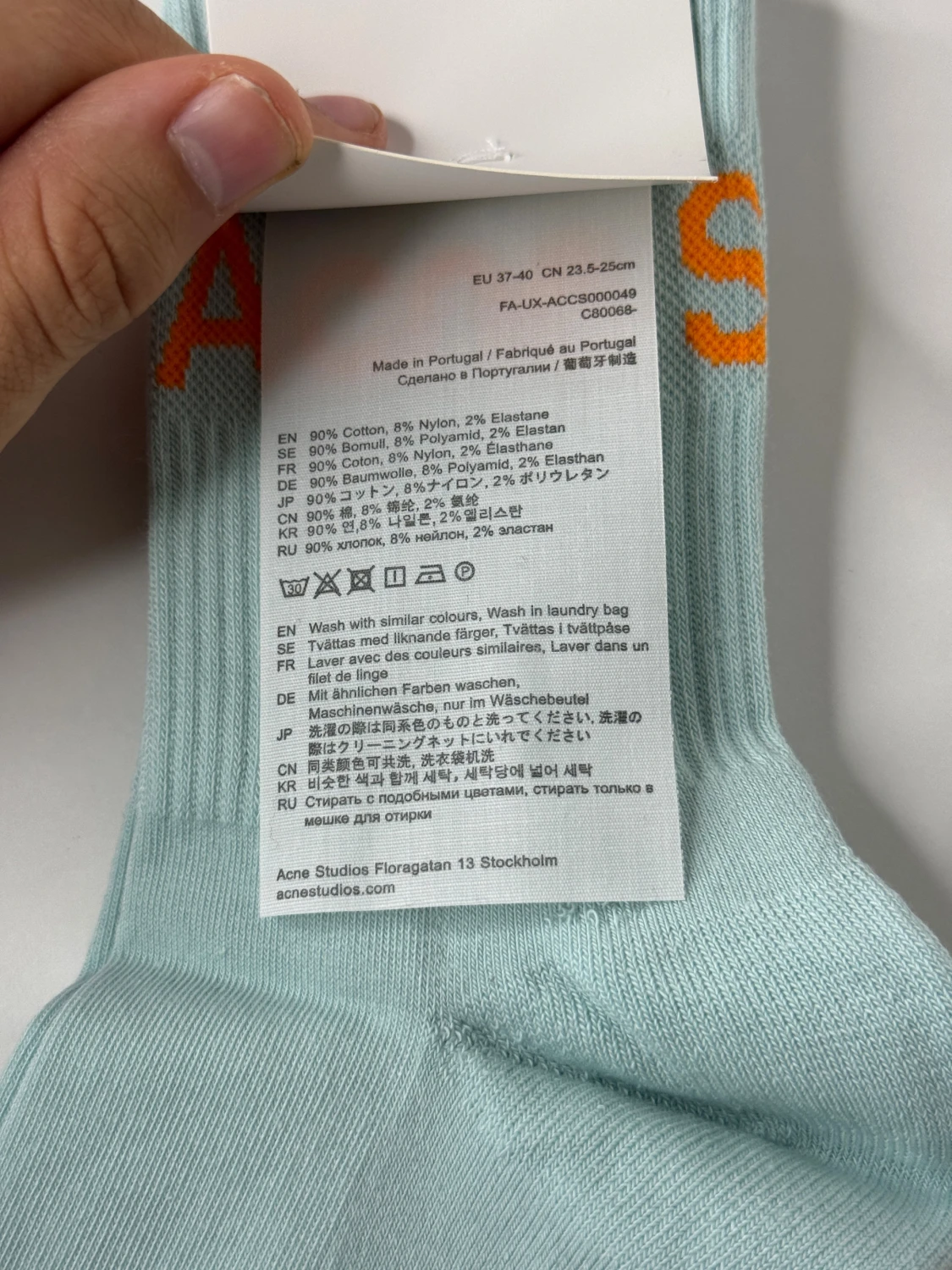 Mintgröna strumpor från Acne Studios - 2